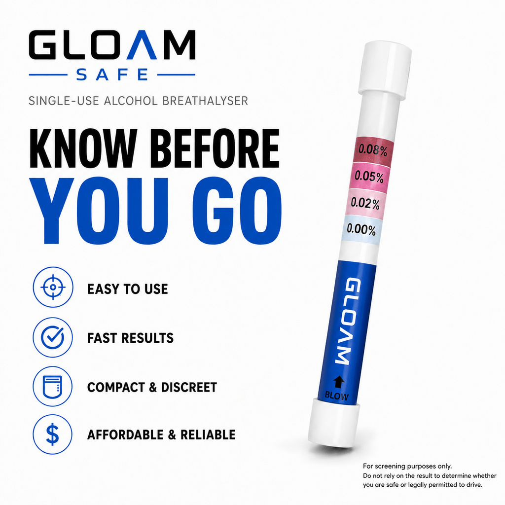 Gloam Single Use Alcohol Breathalyser 1pc