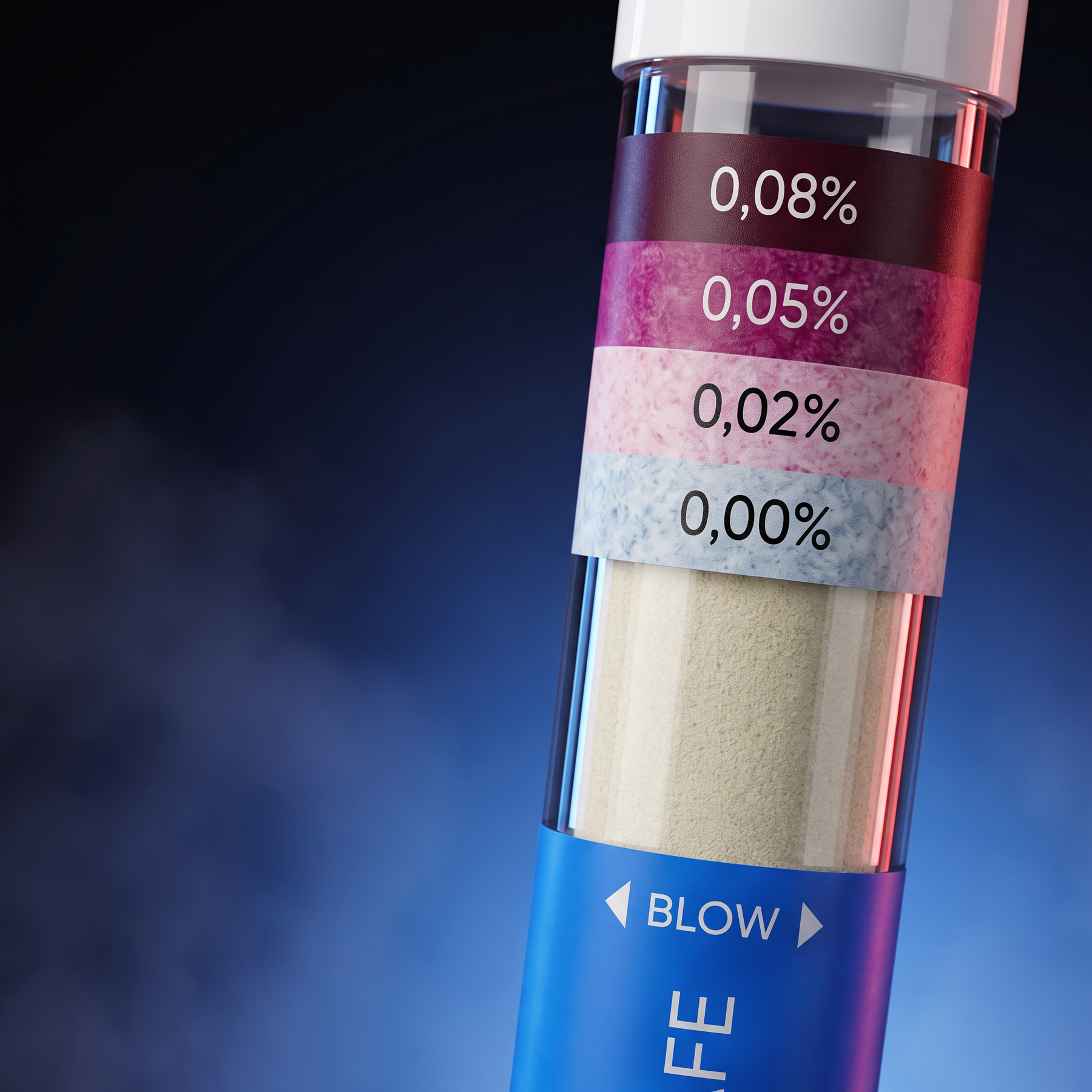 Macro detail of the Gloam Safe four-level colour scale